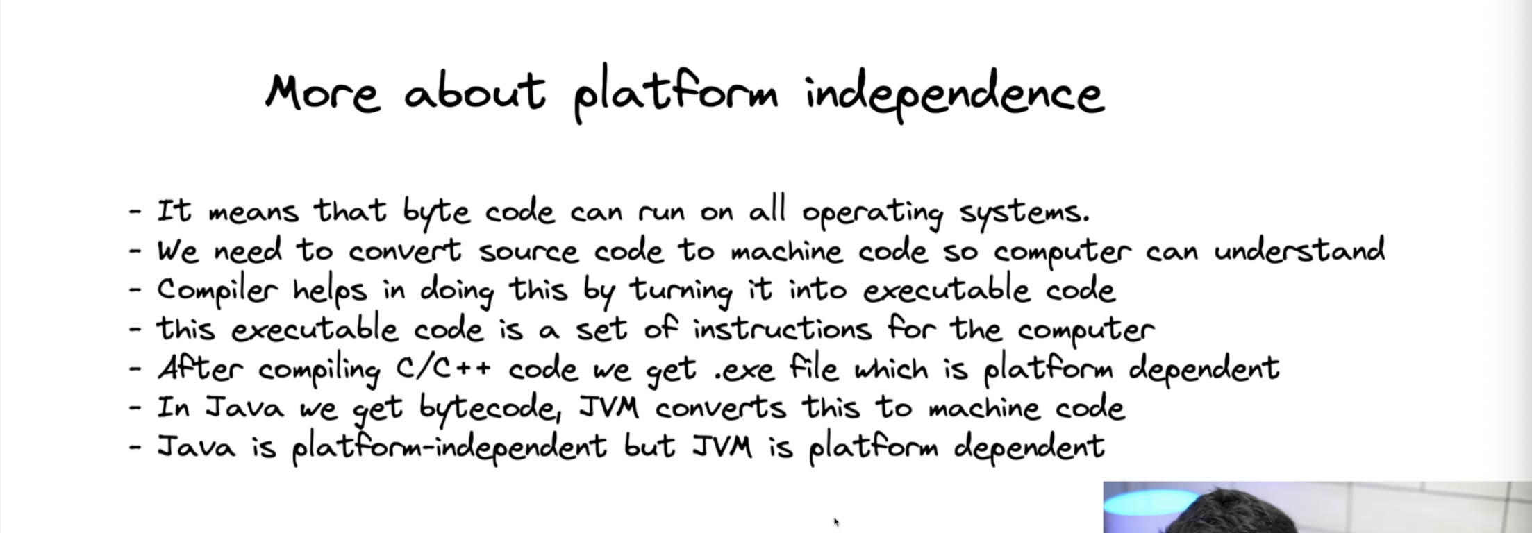 more about platform independence